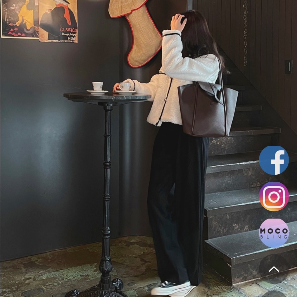 High waist loose pleated pants